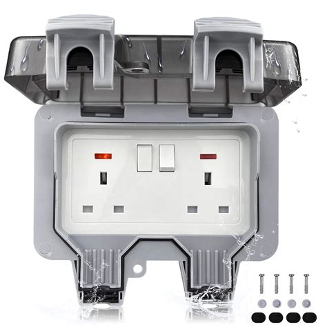 electrical box double gang|outdoor 2 gang outlet box.